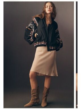 Fairisle Sweater Mix Bomber Jacket